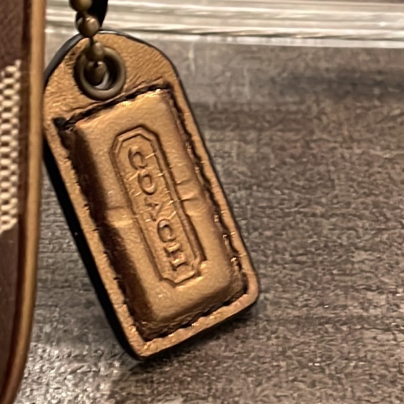 Coach Brown and Bronze Gold Pouchette or Wallet - Picture 4 of 10